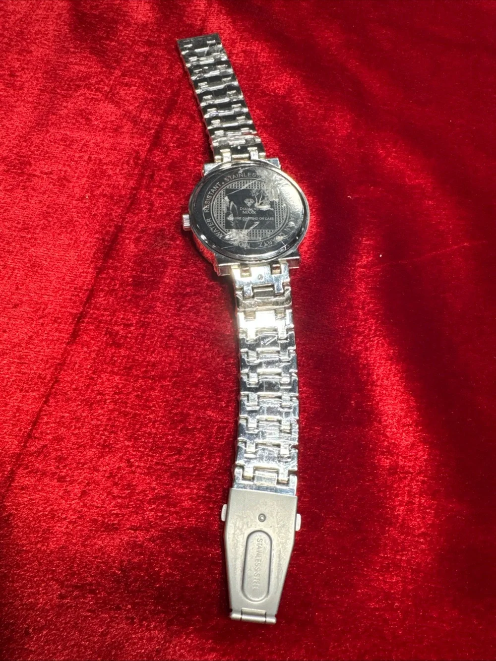 Diamond Maxx Genuine Diamond Watch Stainless Steel Not Working Missing Band Pin